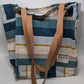 FEED Blue Striped Canvas Tote Bag