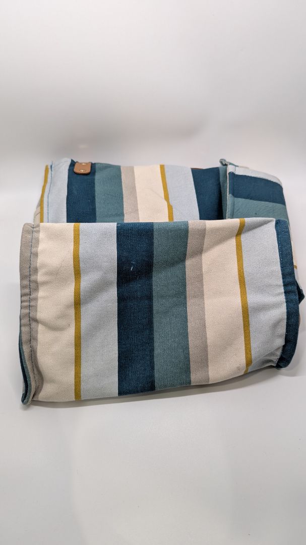 FEED Blue Striped Canvas Tote Bag