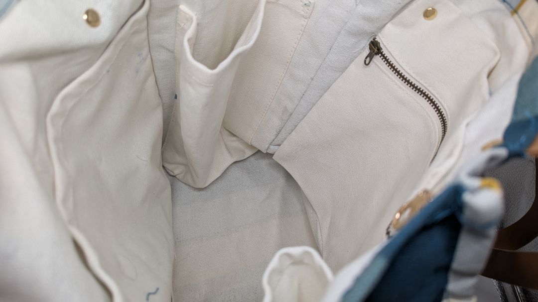 FEED Blue Striped Canvas Tote Bag