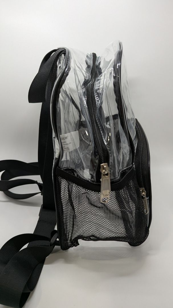 BUSIUW Black/Clear Plastic Backpack