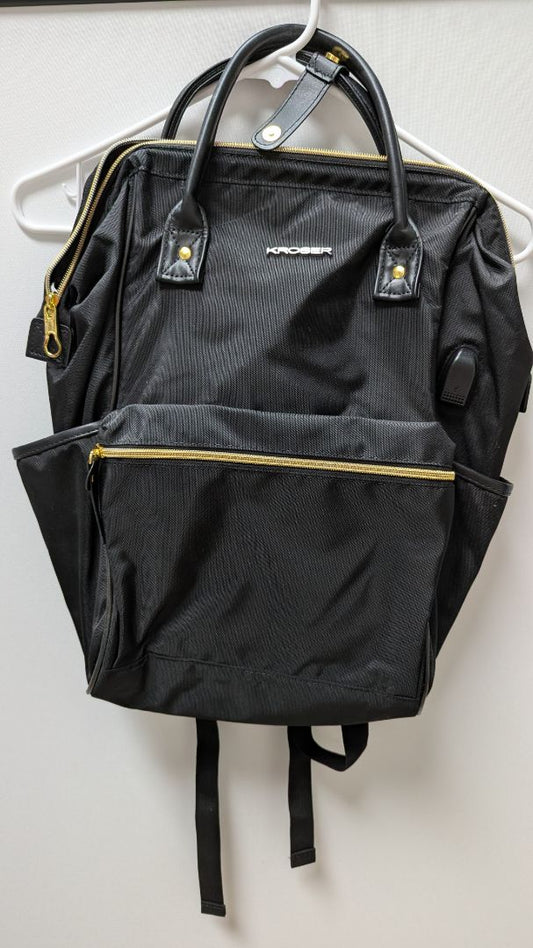 Kroser Black/Gold Travel Laptop Backpack