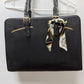 Black Faux-Leather Travel Purse with Scarf