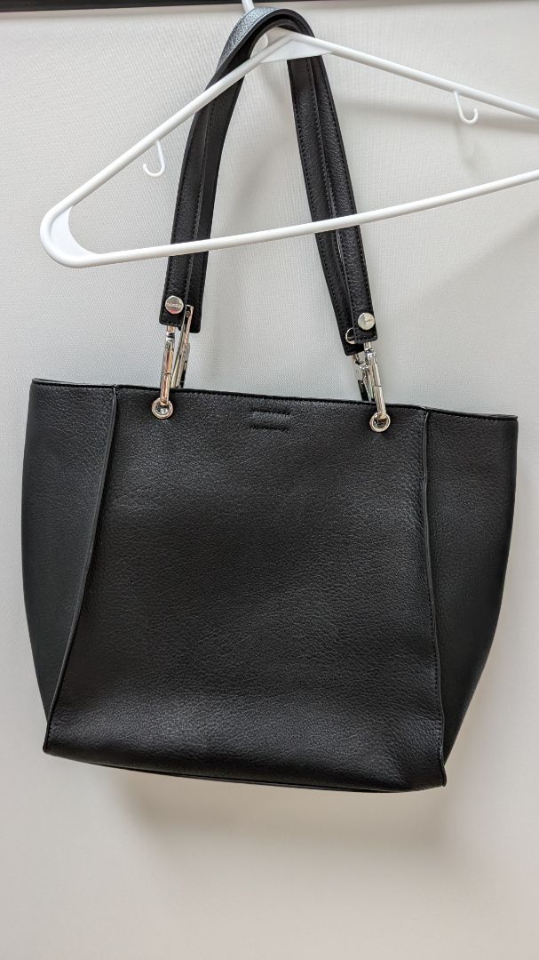 Calvin Klein Black Faux-Leather Tote Bag