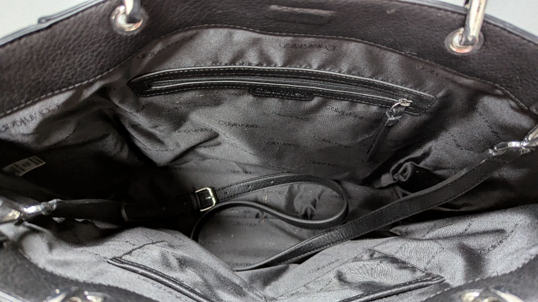 Calvin Klein Black Faux-Leather Tote Bag