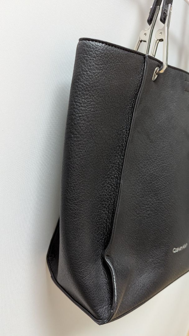 Calvin Klein Black Faux-Leather Tote Bag