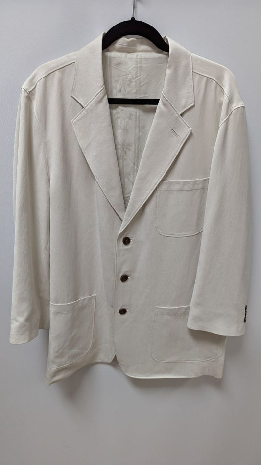 Tommy Bahama Men's Ivory Silk 3-Button Blazer Jacket
