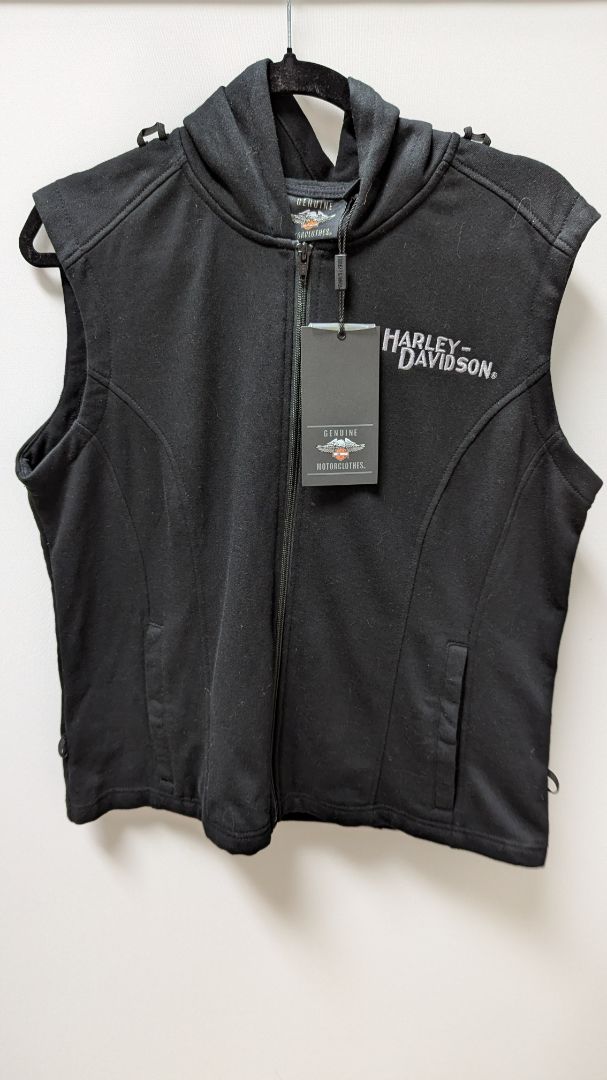 Harley Davidson Women's Black 2PC Vest-Jacket Combination Set