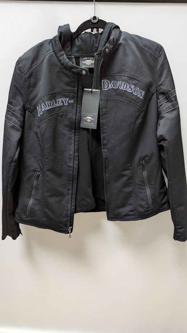 Harley Davidson Women's Black 2PC Vest-Jacket Combination Set