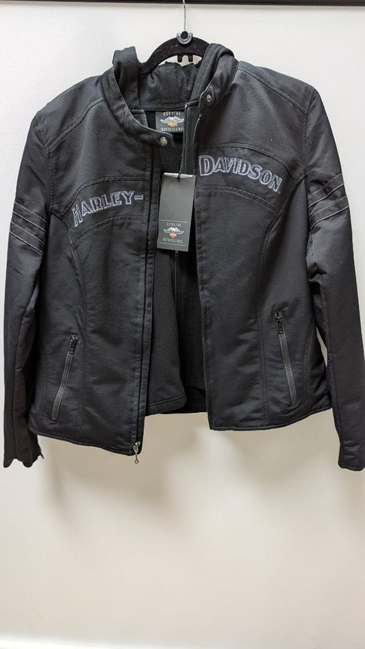 Harley Davidson Women's Black 2PC Vest-Jacket Combination Set