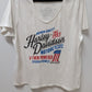 Harley Davidson White Women's Distressed Graphic Tee