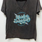 Harley Davidson Black Bleach Dyed Sequin Graphic Tee