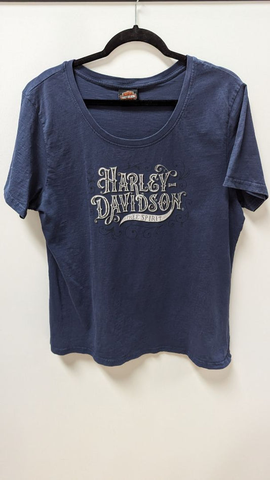 Harley Davidson Dark Blue "Free Spirit" Graphic Tee