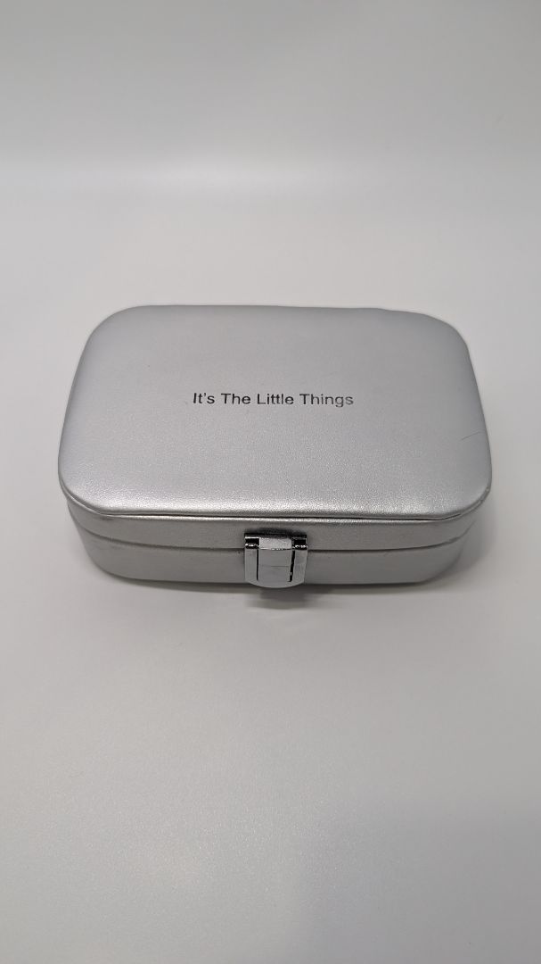 "It's the Little Things" Silver Small Jewelry Travel Case