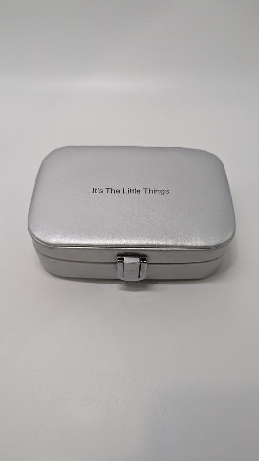 "It's the Little Things" Silver Small Jewelry Travel Case