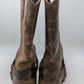 Abilene Dark Brown Distressed Harness Western Boots