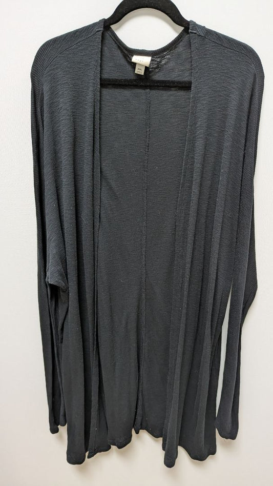 A New Day Black Ribbed Knit Duster Cardigan