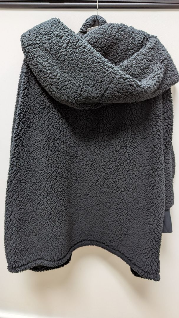 G.I.L.I Black Faux-Fur Open-Front Coat with Pockets