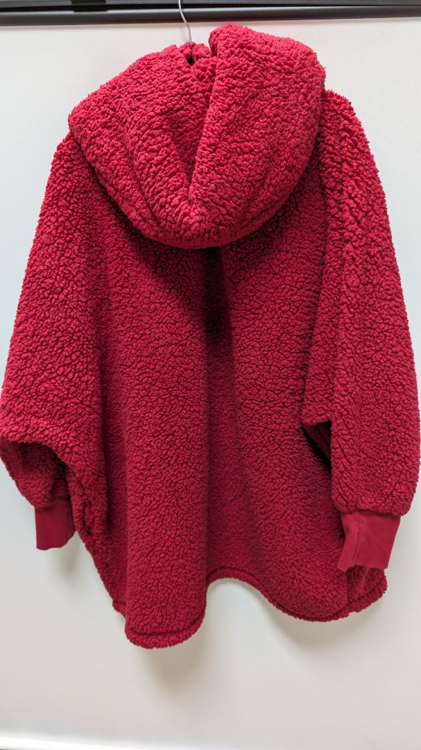 G.I.L.I Red Faux-Fur Open-Front Coat with Pockets