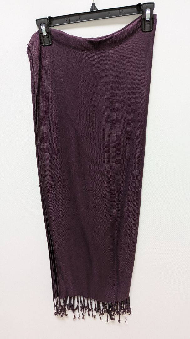 Dark Purple Knit Tassel Fringe Scarf