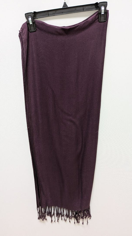 Dark Purple Knit Tassel Fringe Scarf