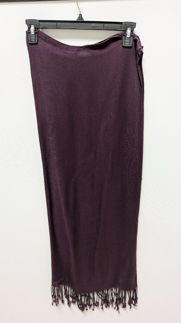 Dark Purple Knit Tassel Fringe Scarf