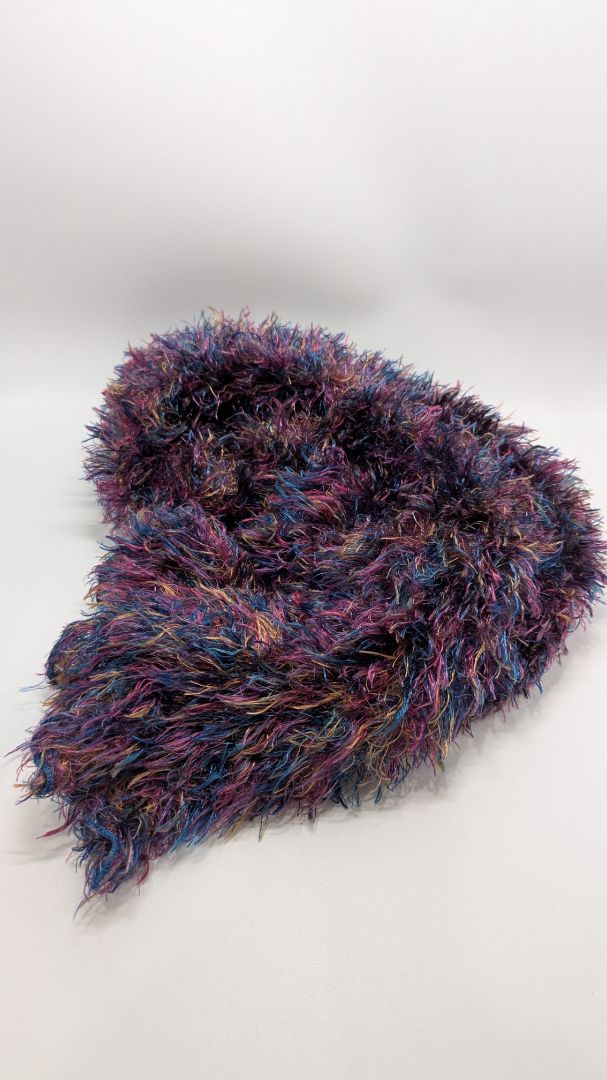 Purple Multicolor Fuzzy Tube Scarf