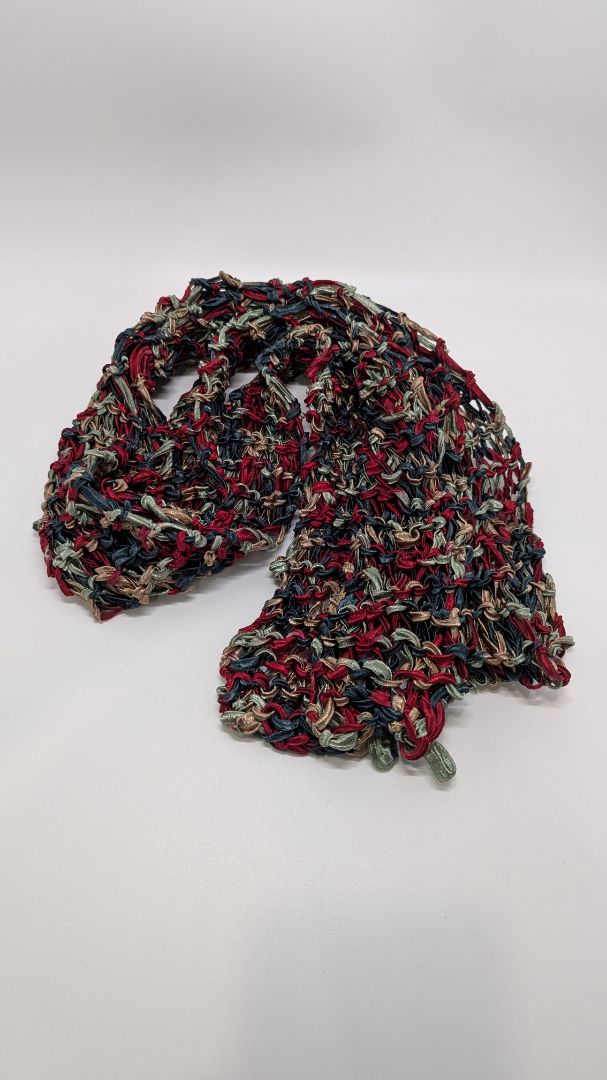Red/Green Woven Long Scarf