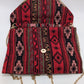 Red/Black Patterned Woven Clutch Crossbody Purse
