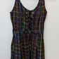 Hot Topic Black/Multicolor Plaid Corseted Mini Dress