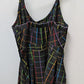 Hot Topic Black/Multicolor Plaid Corseted Mini Dress