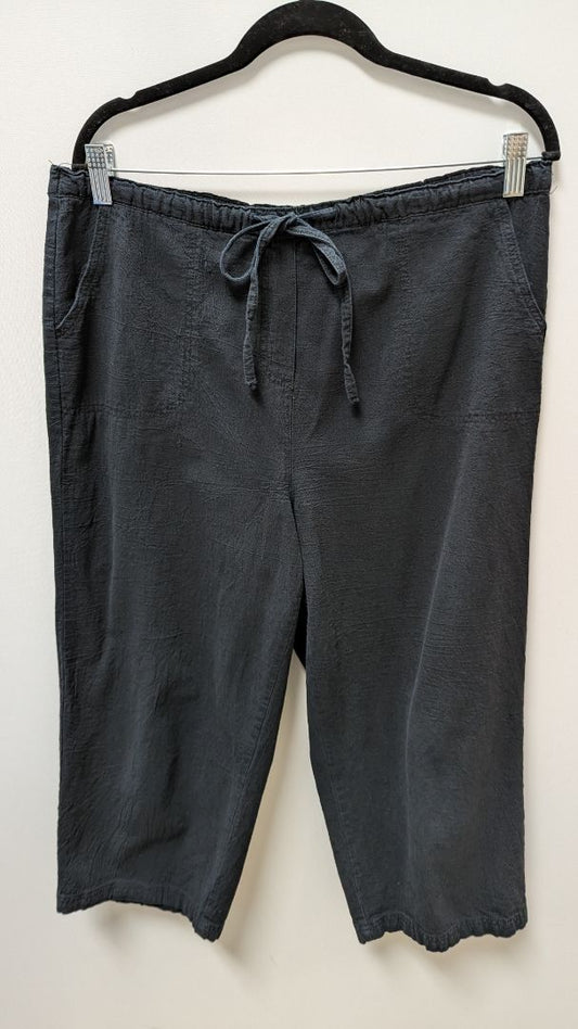 Croft & Barrow Black Cotton Cropped Casual Pants