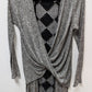 Vintage Havana Grey/Black Crochet-Back Tunic Sweater