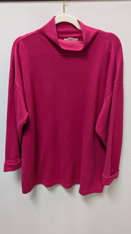 Express Tricot Vintage Hot Pink Turtleneck Sweater