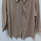 Coldwater Creek Brown Snap-Button-Down Linen Blouse