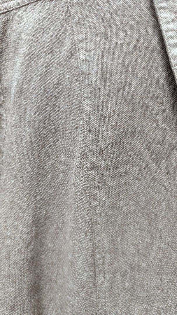 Coldwater Creek Brown Snap-Button-Down Linen Blouse