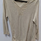 by Chico's Tan Embroidered Neckline Sheer Blouse