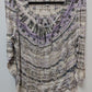Chico's Grey/Purple Dye Print 3/4 Sleeve Blouse