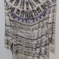 Chico's Grey/Purple Dye Print 3/4 Sleeve Blouse