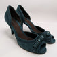 Aerosoles Dark Teal Suede Bow Heels