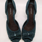 Aerosoles Dark Teal Suede Bow Heels
