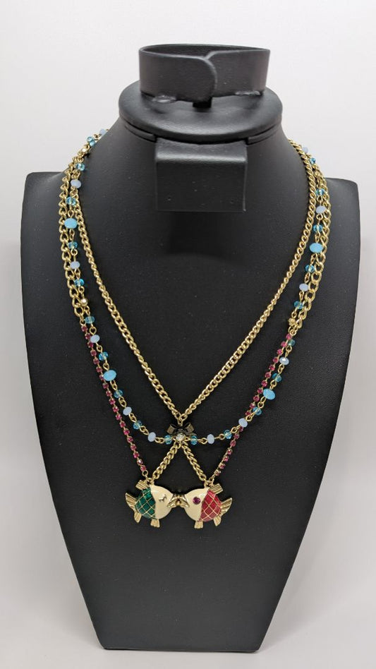 Betsey Johnson Gold "Under the Sea" Charm Necklace