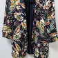 Zara Basic Navy Floral Cropped Sleeve Blazer Jacket