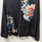 Black Floral Striped Reversible Bomber Jacket