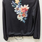 Black Floral Striped Reversible Bomber Jacket