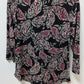 Charter Club Black Floral V-Neck Blouse