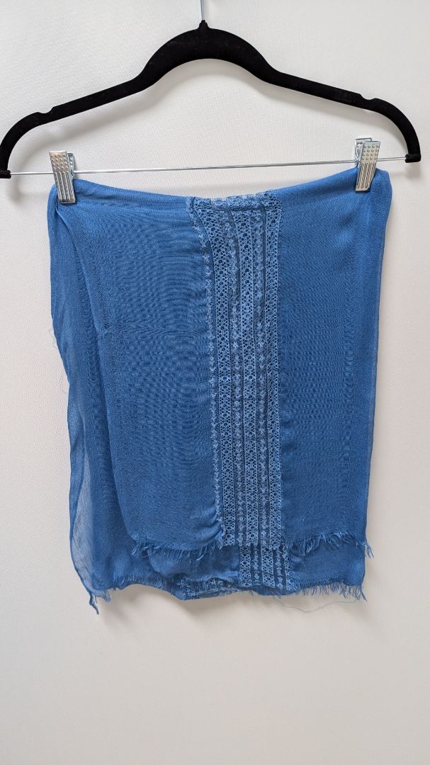 Dark Blue Lace Panel Scarf