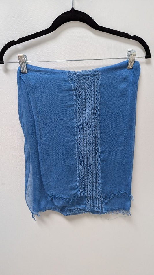 Dark Blue Lace Panel Scarf