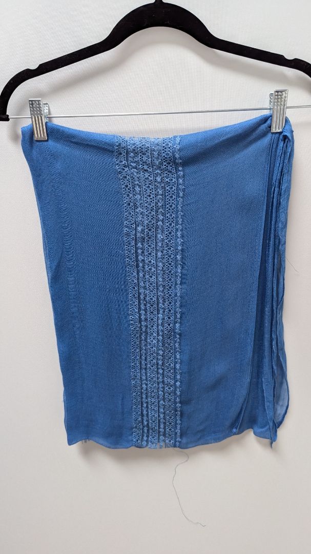 Dark Blue Lace Panel Scarf