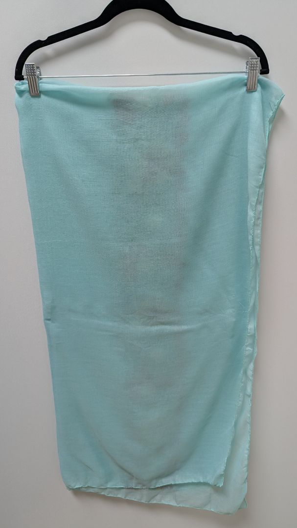 Light Blue Flower Embroidered Scarf