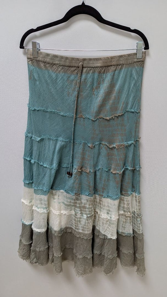 metrowear Blue/Grey Ombre Flared Maxi Skirt